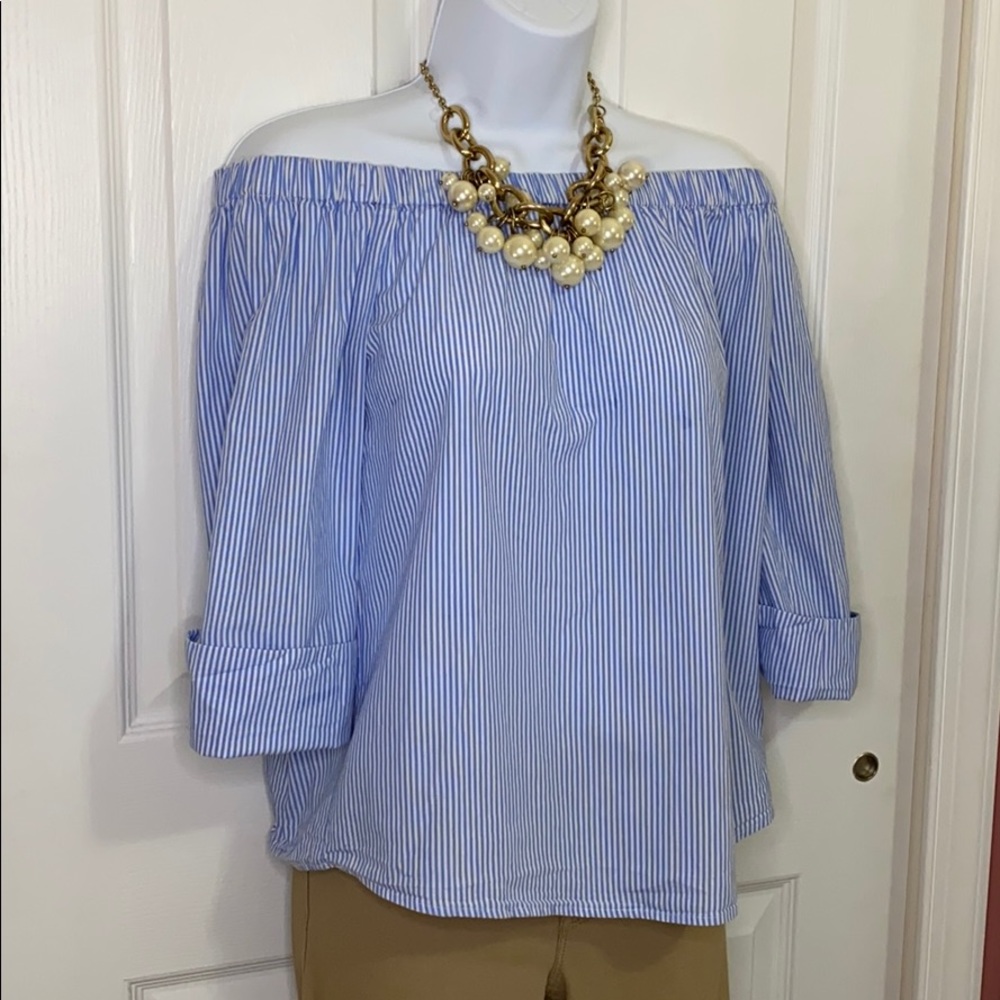 Off the Shoulder Nautical Top